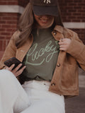 Lucky Military Green Thrifted Tee