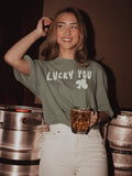 St. Patrick's Day Lucky You Puff Ink Light Green CC Tee