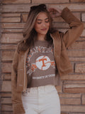 Tennessee Vols Heritage Plaid Baseball Brown Tank