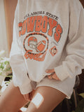 OSU Cowboys Gridiron Weekend Edit Ash Gray Mock Neck Sweatshirt