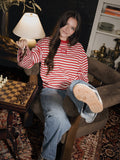 Alabama Crimson Tide Block Stich Red/White Stripe Long Sleeve Top
