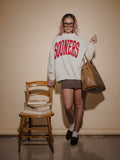 OU Sooners Tall Boy Ivory Weekend Mock Neck Sweatshirt