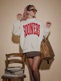 OU Sooners Tall Boy Ivory Weekend Mock Neck Sweatshirt