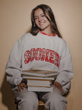 OU Sooners Varsity Plaid Mock Neck Sweatshirt