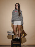 Texas Tech Block Stich Black/White Stripe Long Sleeve Top