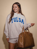 Tulsa Polka Dot Puff Ink Weekend Ash Gray Mock Neck Sweatshirt