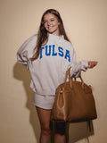 Tulsa Polka Dot Puff Ink Weekend Ash Gray Mock Neck Sweatshirt