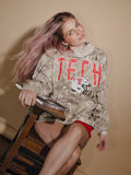 Texas Tech Helmet Fade Camo Weekend Mock Neck Sweatshirt