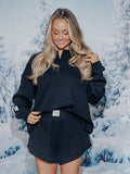 LivyLu Black Signature Waffle Top