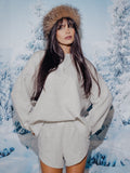 LivyLu Heather Gray Signature Waffle Top