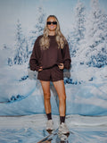 The Weekend Edit Brown Mock Neck Sweatshirt