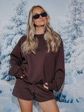 The Weekend Edit Brown Mock Neck Sweatshirt