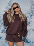 The Weekend Edit Brown Mock Neck Sweatshirt