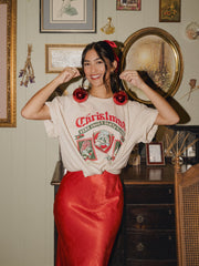 Christmas Patch Off White Thrifted Tee