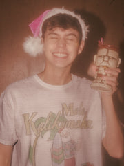 Mele Kalikimaka Santa White Thrifted Tee