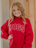 Children's Arkansas Razorbacks Polka Dot Puff Ink Red Mock Neck Sweatshirt