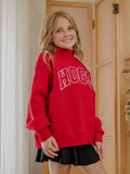 Children's Arkansas Razorbacks Polka Dot Puff Ink Red Mock Neck Sweatshirt
