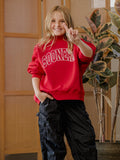 Children's OU Sooners Polka Dot Puff Ink Red Mock Neck Sweatshirt