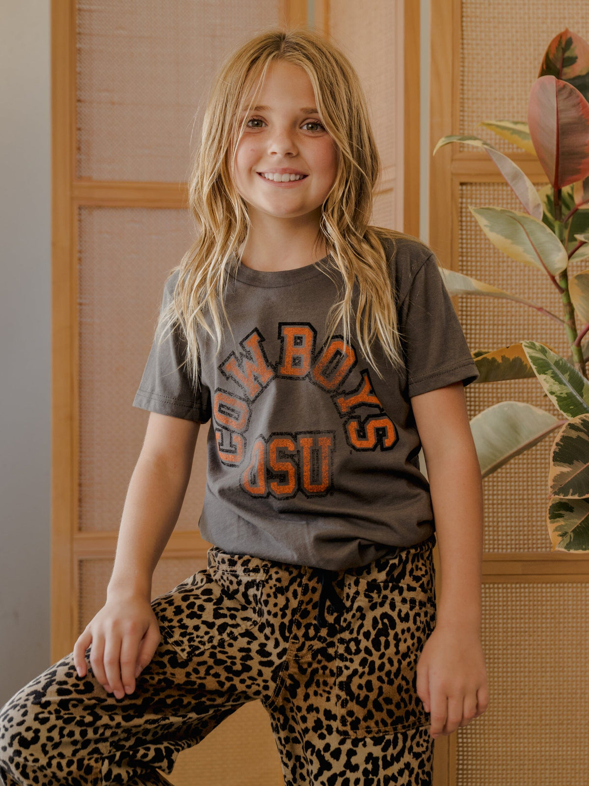 Children's OSU Mega Arch Charcoal Tee