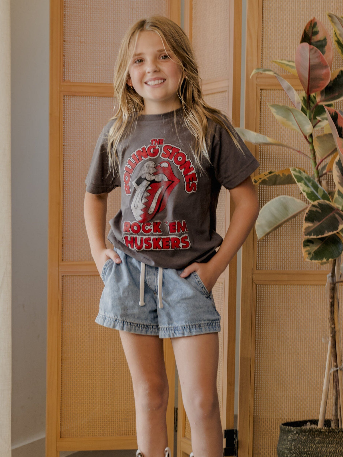 Children's Rolling Stones Rock 'Em Huskers Charcoal Tee