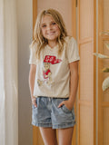 Children's OU Sooners Mascot Flag Cream Tee