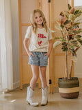 Children's OU Sooners Mascot Flag Cream Tee