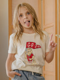 Children's OU Sooners Mascot Flag Cream Tee