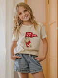 Children's OU Sooners Mascot Flag Cream Tee