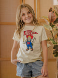 Children's Nebraska Huskers Mascot Flag Cream Tee