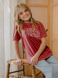 Children's OU Sooners Polka Dot Puff Ink Crimson CC Tee