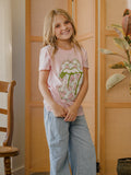 Children's Rolling Stones Floral Lick Pink Tee