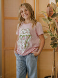 Children's Rolling Stones Floral Lick Pink Tee