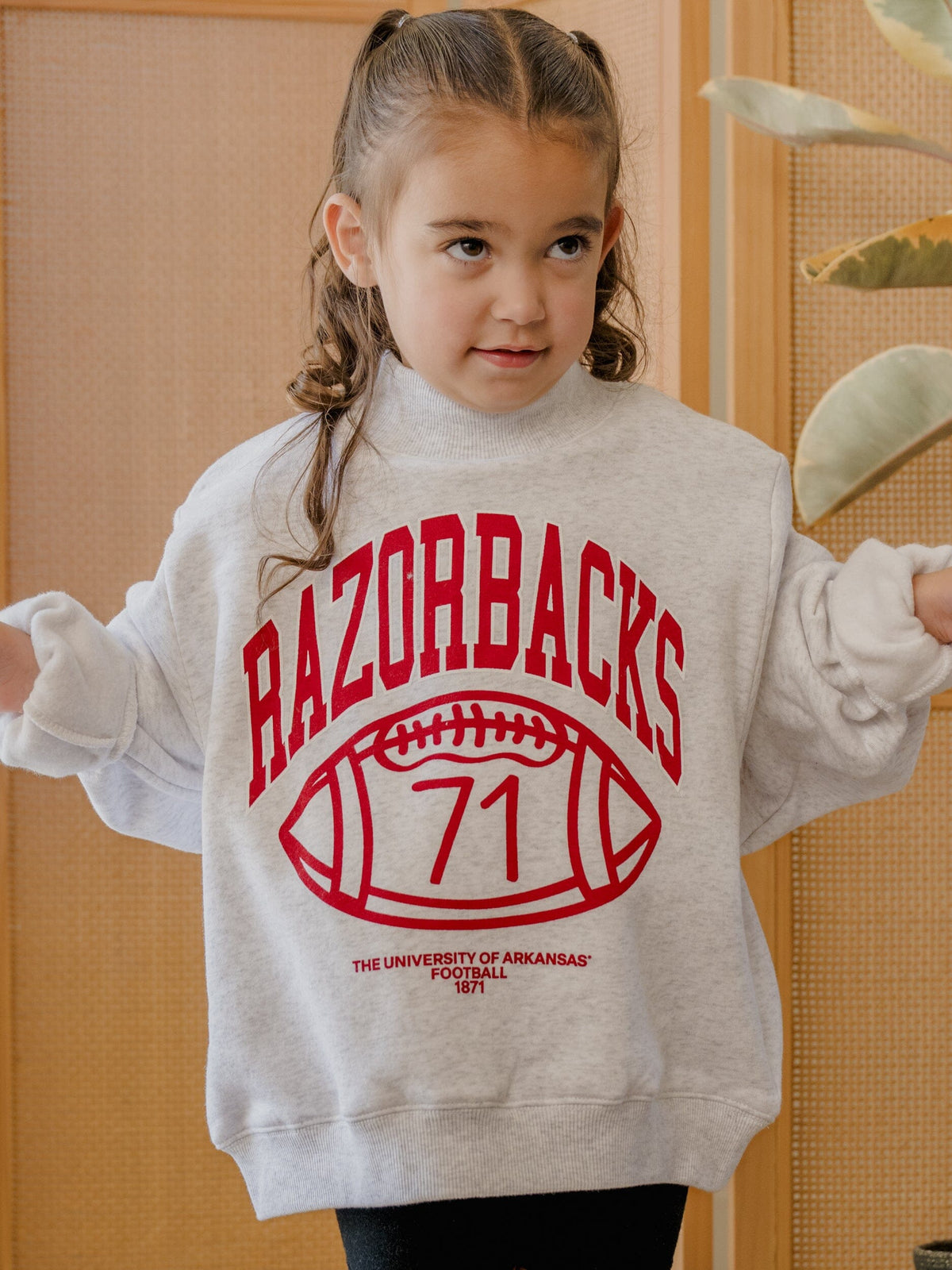 Children's Arkansas Razorbacks Campus Classic Gray Mock Neck Sweatshirt
