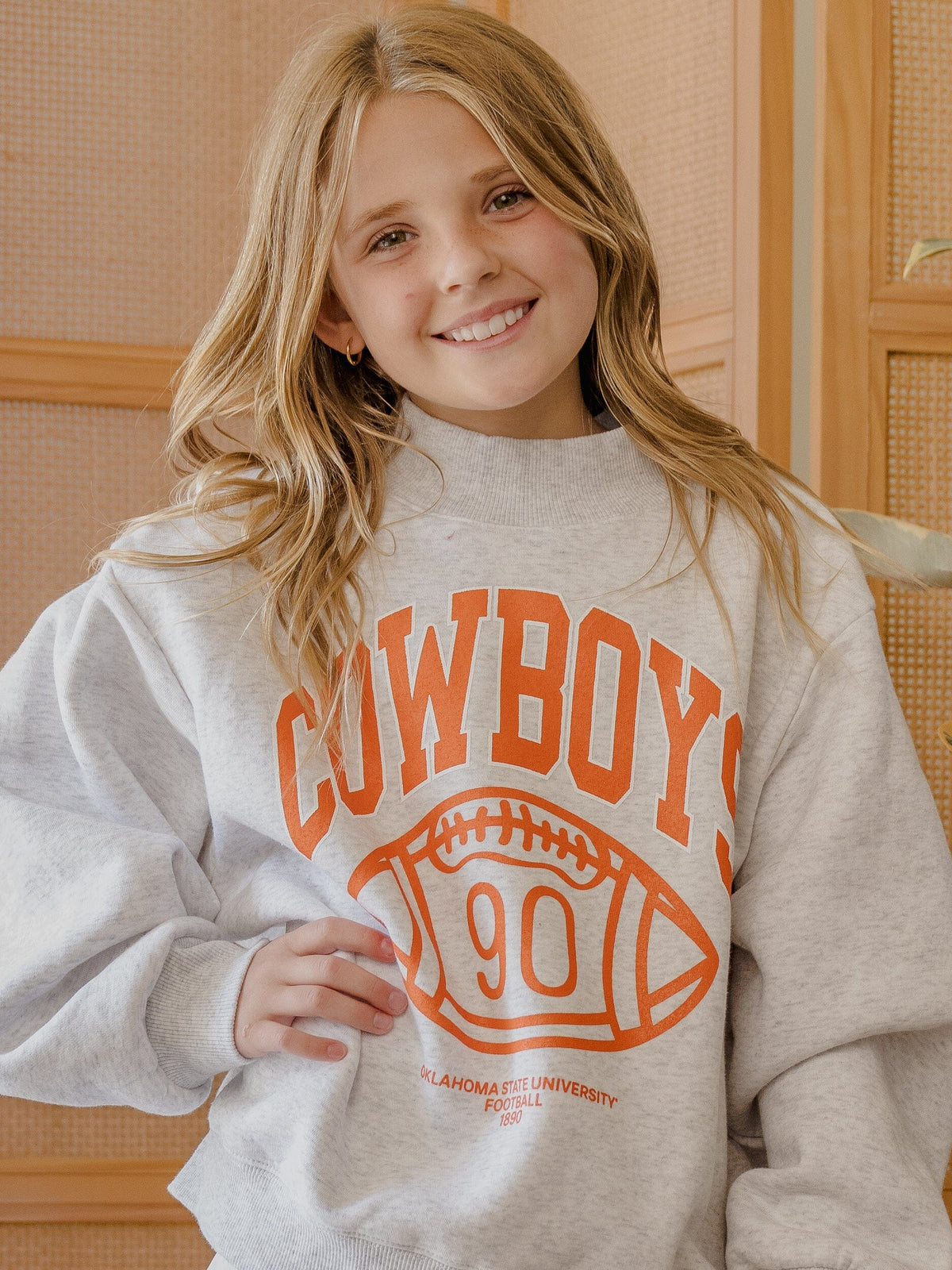 Children's OSU Cowboys Campus Classic Gray Mock Neck Sweatshirt