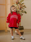 Children's OU Sooners Polka Dot Puff Ink Red Mock Neck Sweatshirt