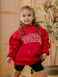 Children's OU Sooners Polka Dot Puff Ink Red Mock Neck Sweatshirt