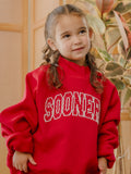 Children's OU Sooners Polka Dot Puff Ink Red Mock Neck Sweatshirt