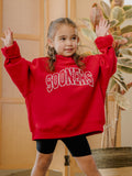 Children's OU Sooners Polka Dot Puff Ink Red Mock Neck Sweatshirt