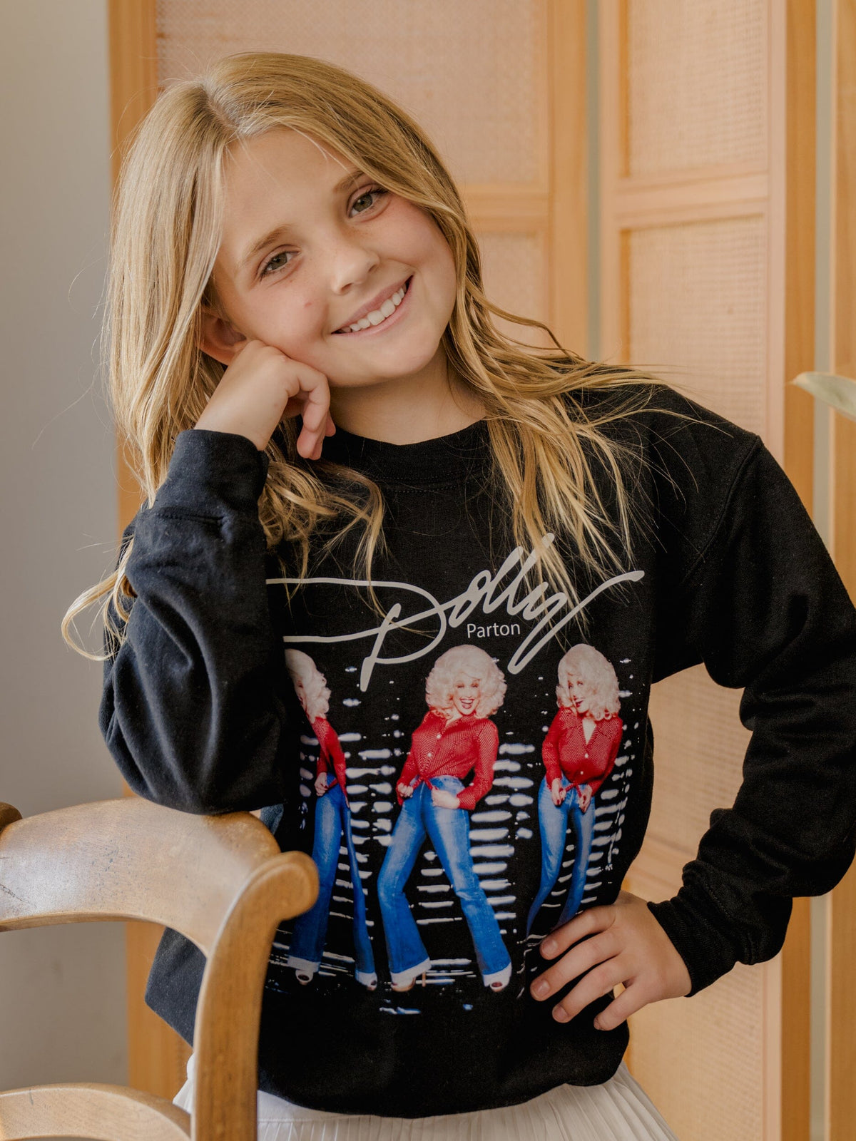 Children's Dolly Parton Triple Threat Black Sweatshirt