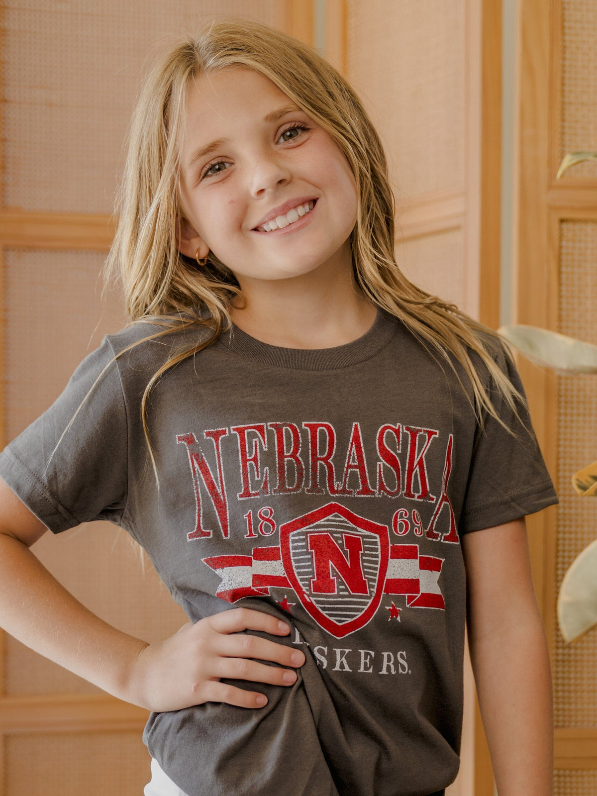 Children's Nebraska Huskers Pep Rally Charcoal Tee