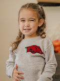 Children's Arkansas Razorbacks Chenille Patch Gray Sweatshirt
