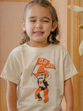 Children's OSU Cowboys Mascot Flag Cream Tee