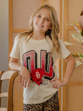 Children's OU Sooners Helmet Fade Ivory Tee