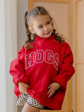 Children's Arkansas Razorbacks Polka Dot Puff Ink Red Mock Neck Sweatshirt
