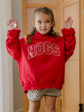 Children's Arkansas Razorbacks Polka Dot Puff Ink Red Mock Neck Sweatshirt