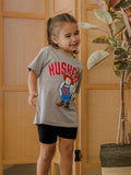 Children's Nebraska Huskers Cartoon Mascot Gray Tee