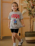 Children's Nebraska Huskers Cartoon Mascot Gray Tee
