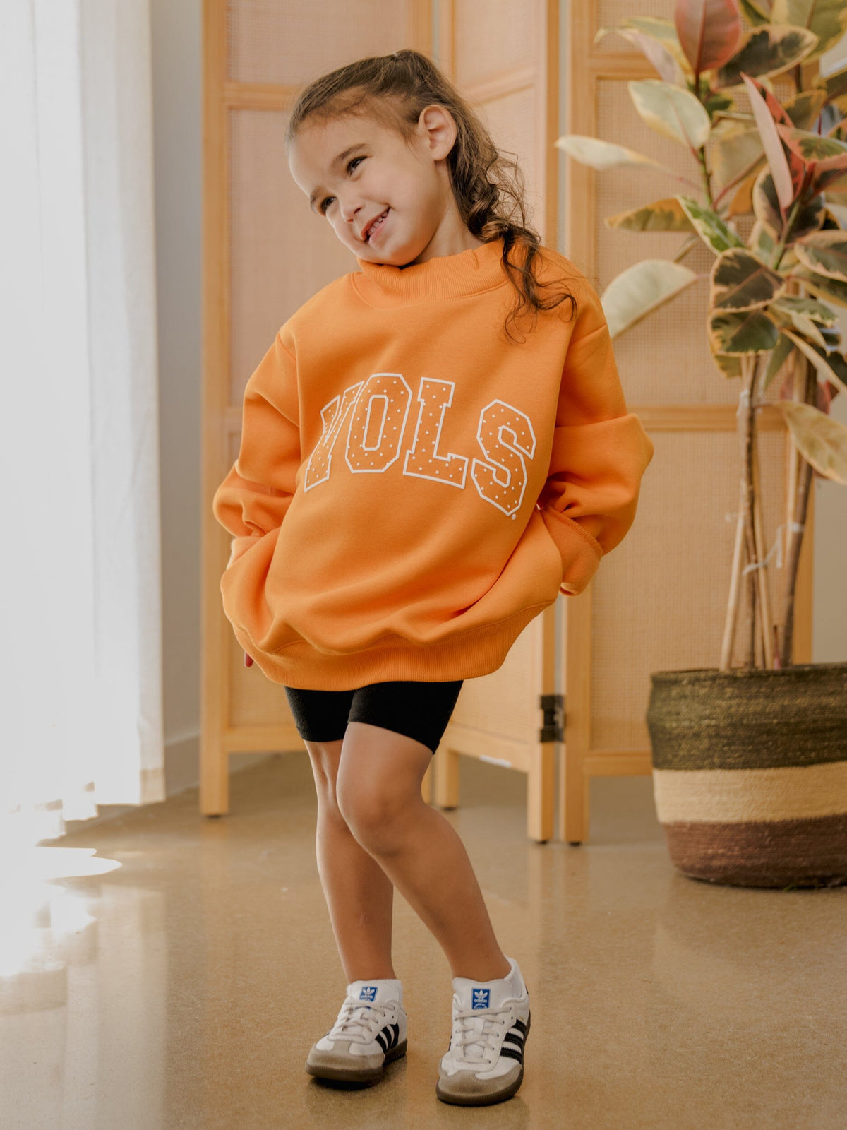 Children's Tennessee Vols Polka Dot Puff Ink Orange Mock Neck Sweatshirt