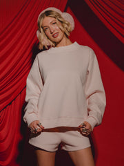 The Weekend Edit Pink Mock Neck Sweatshirt