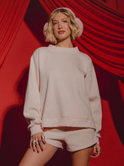 The Weekend Edit Pink Mock Neck Sweatshirt